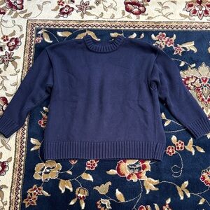 GAP 100% Cotton Oversized Boyfriend Sweater - Navy - Size M